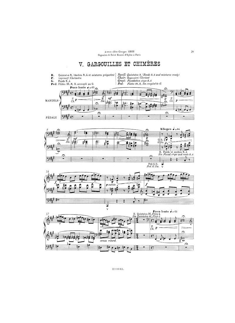 Vierne: Pièces de fantaisie, Op. 55 (Quatrième Suite)