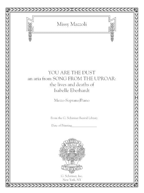 Mazzoli: You Are the Dust (Version for Mezzo & Piano)