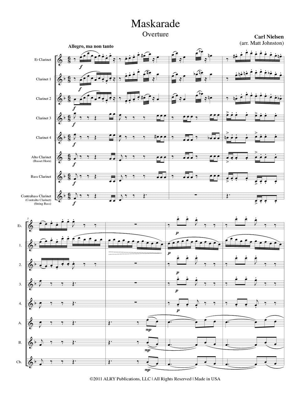 Nielsen: Overture to Maskarade (arr. for clarinet choir)