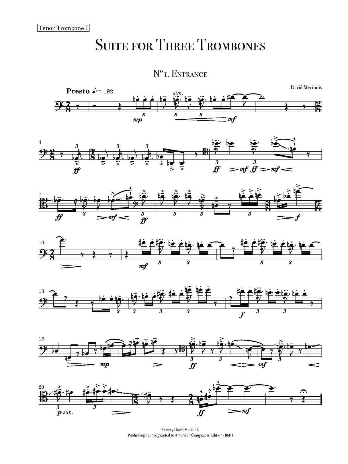 Mecionis: Suite for 3 Trombones