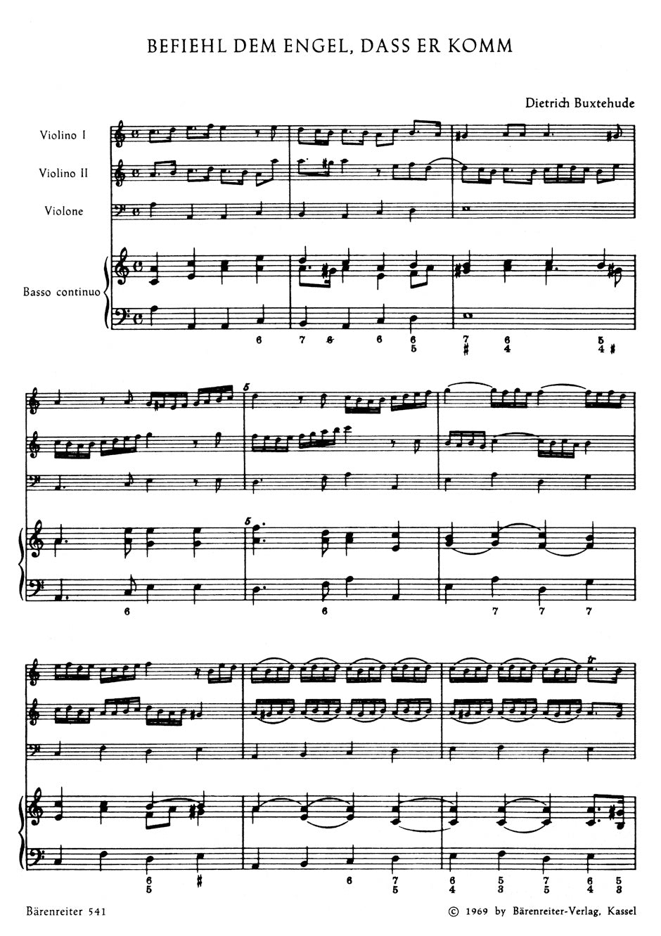 Buxtehude: Befiehl dem Engel, daß er komm, BuxWV 10
