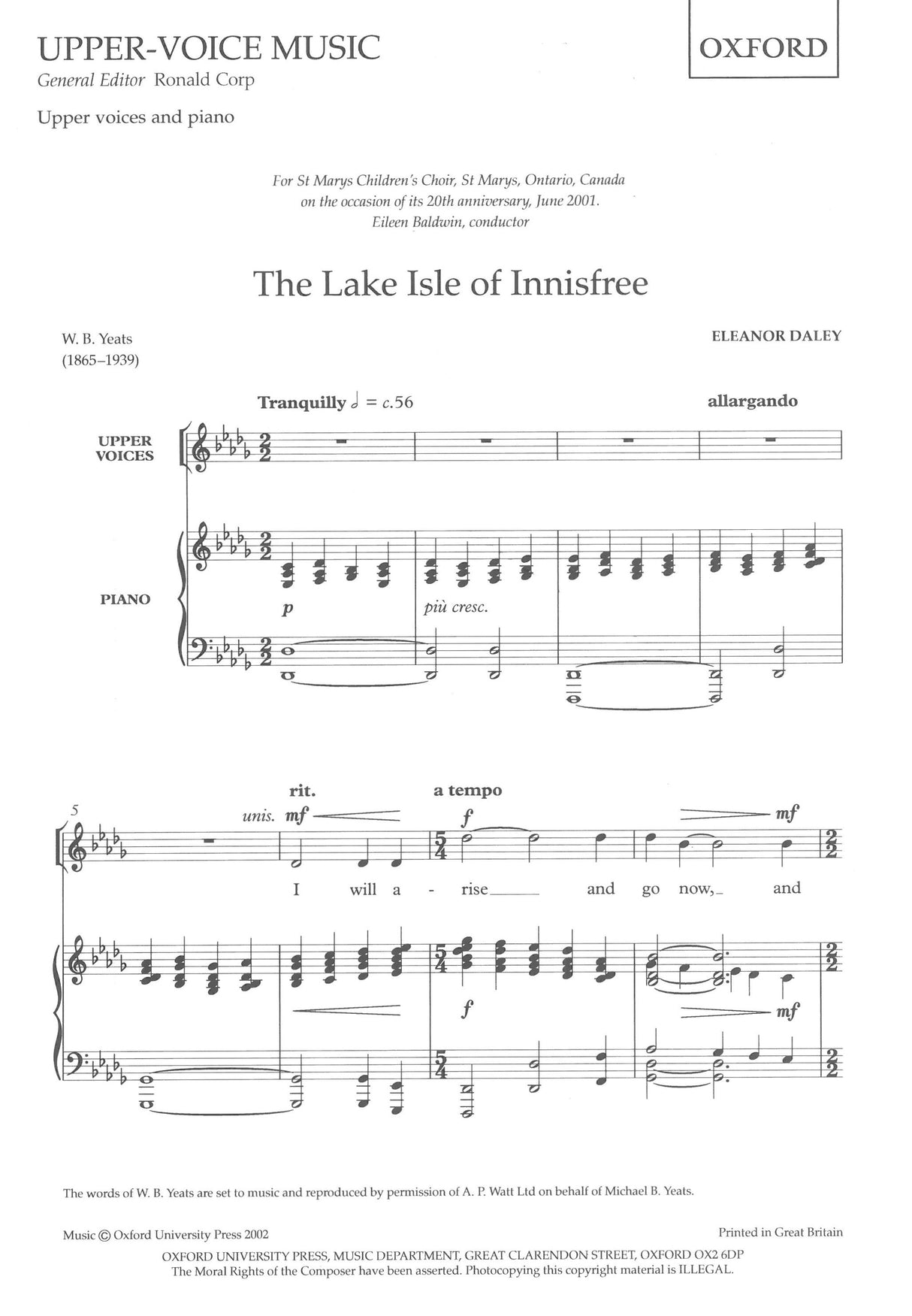 Daley: The Lake Isle of Innisfree