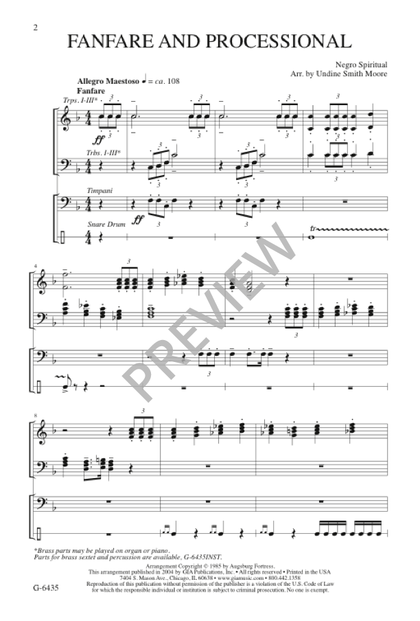 Fanfare and Processional (arr. for SATB and Brass)