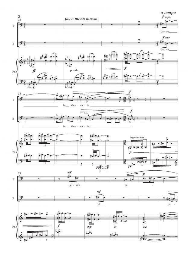 Frank: Las cinco lunas de Lorca (Version for Tenor, Baritone, & Piano)