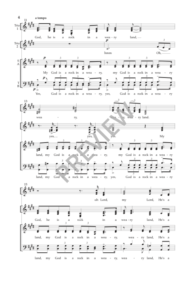 My God Is a Rock (arr. for SATB choir)