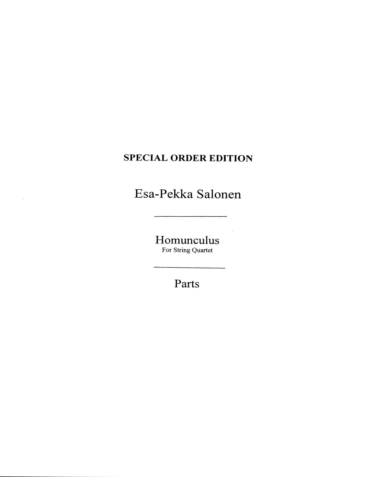 Salonen: Homunculus