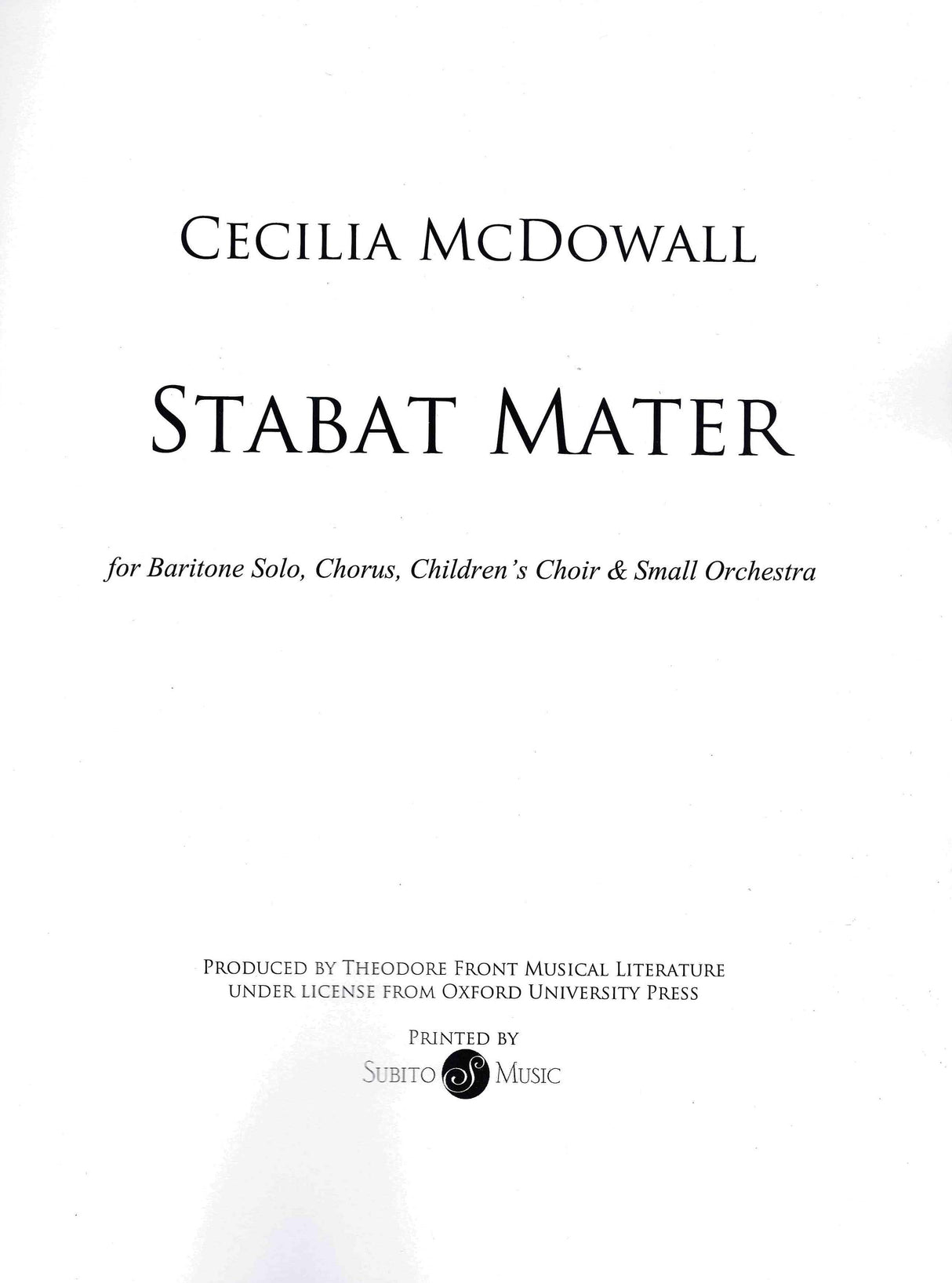 McDowall: Stabat Mater