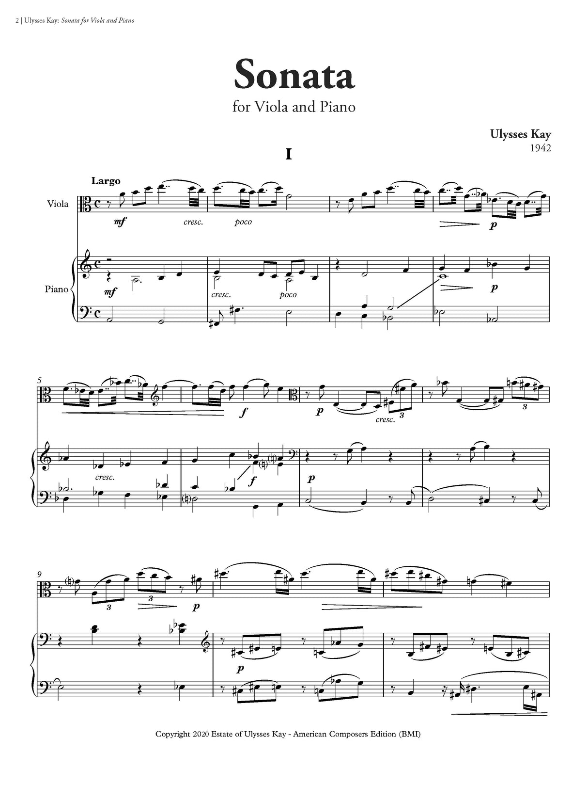 Kay: Viola Sonata