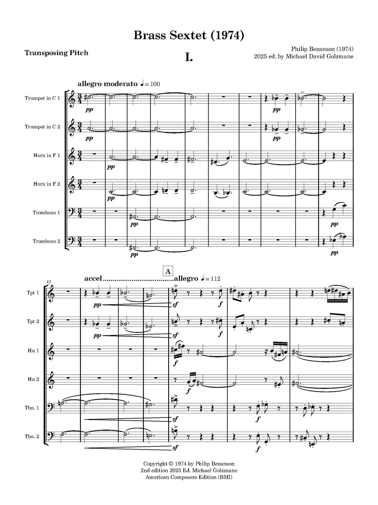 Bezanson: Brass Sextet