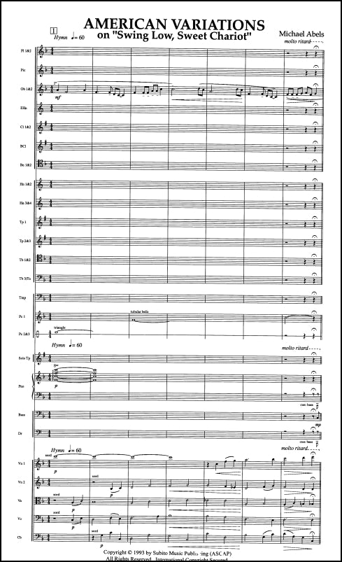 Abels: American Variations on "Swing Low, Sweet Chariot"