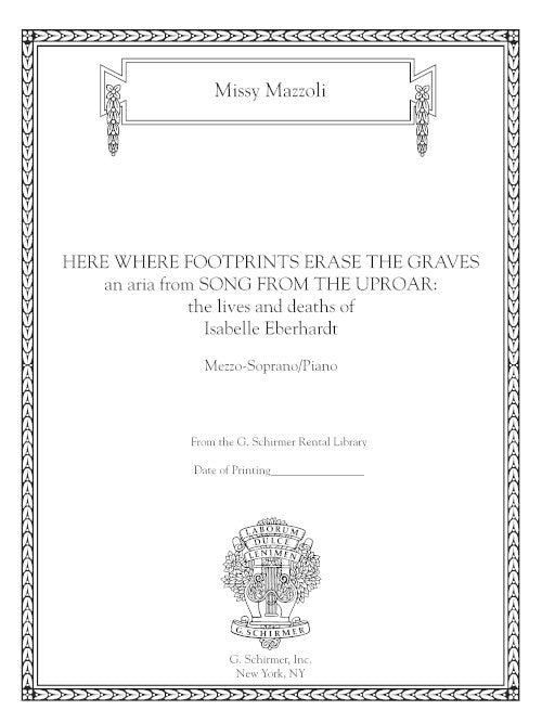 Mazzoli: Here Where Footprints Erase the Graves (Version for Mezzo & Piano)