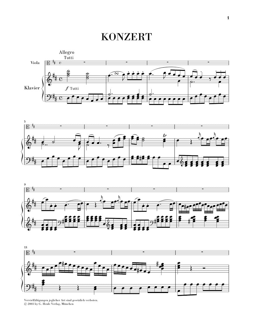 Hoffmeister: Viola Concerto in D Major