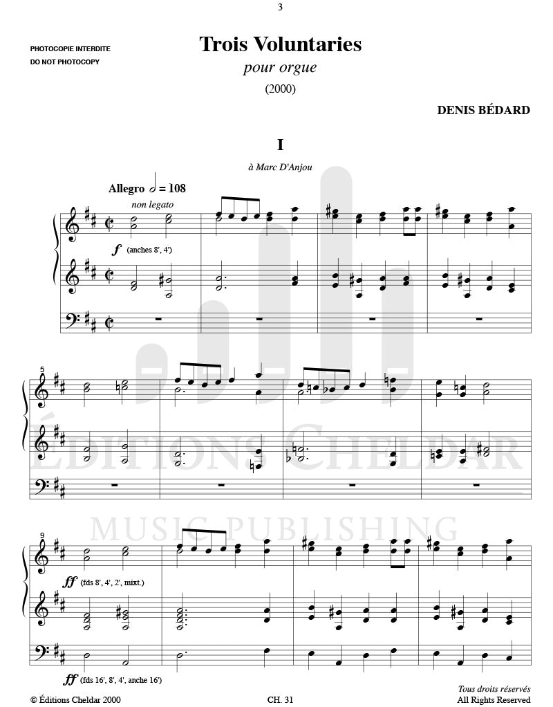 Bédard: 3 Voluntaries