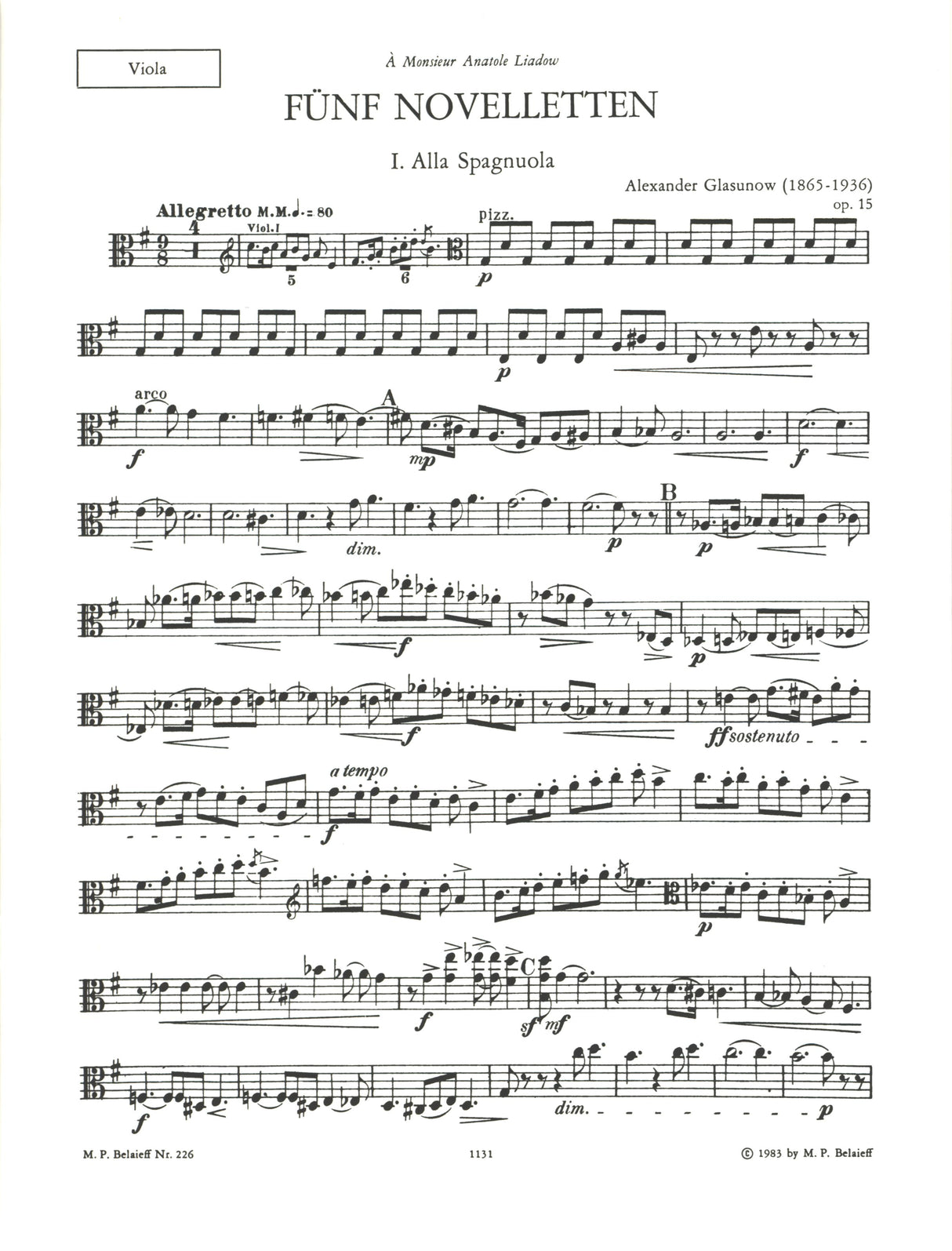 Glazunov: 5 Novelettes, Op. 15