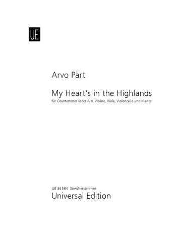 Pärt: My Heart's in the Highlands (Version for Countertenor, String Trio, and Piano)