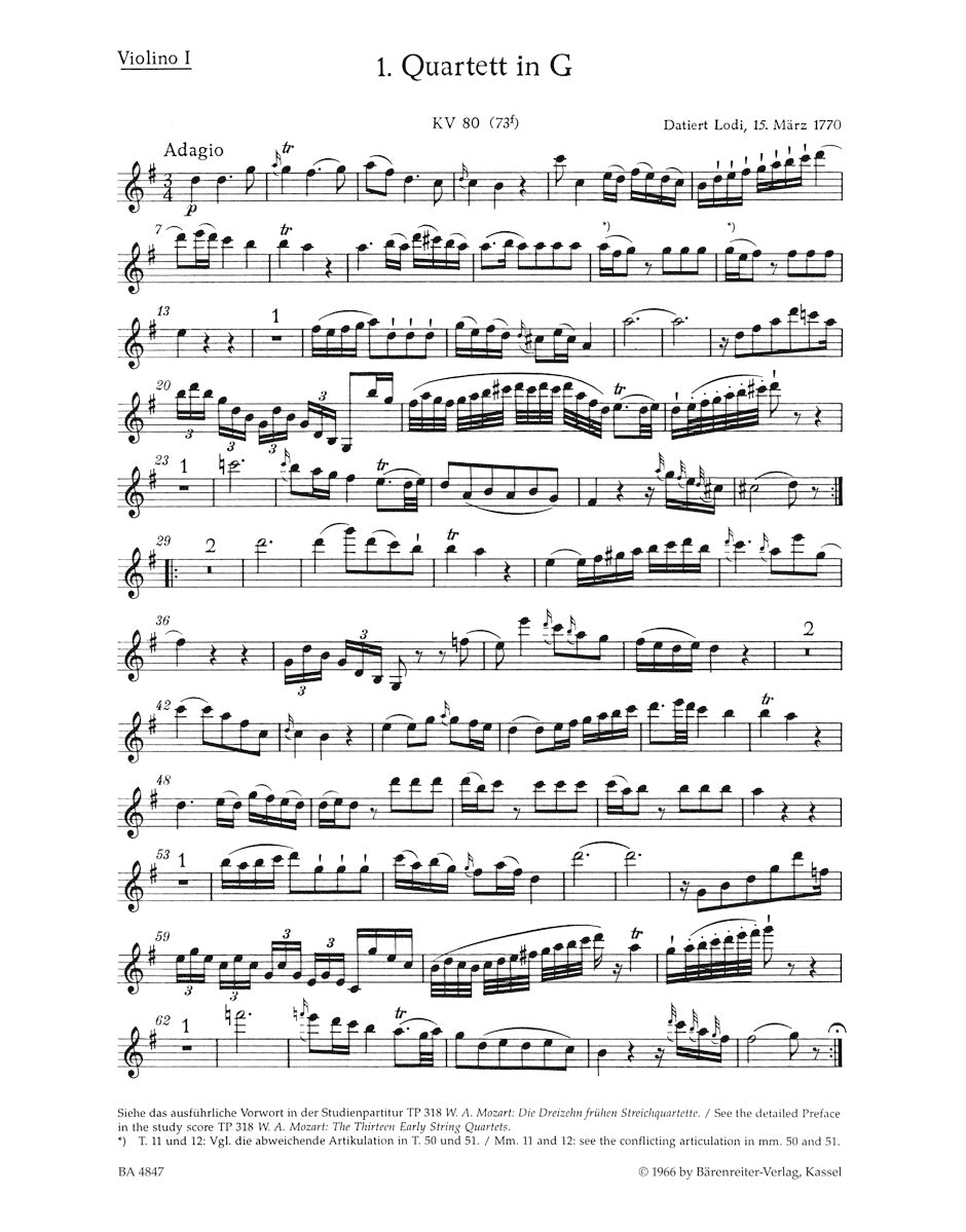Mozart: The 13 Early String Quartets - Volume 1 (K. 80, 155-157)