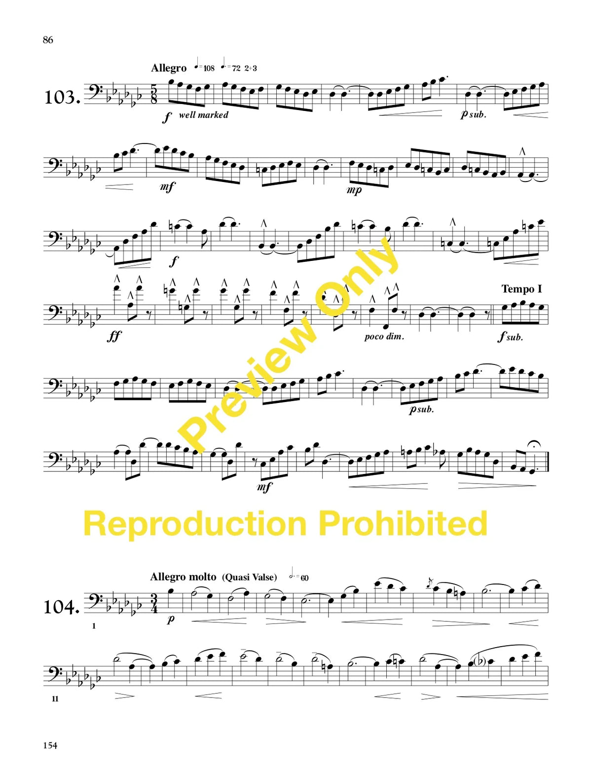 Fink: Advanced Musical Etudes for Trombone and Euphonium in Bass Clef