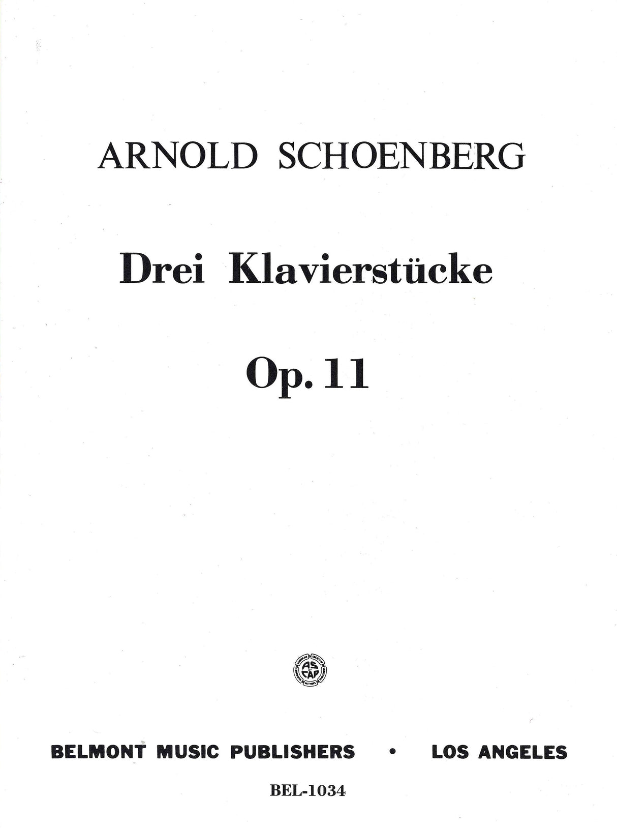 Schoenberg: 3 Piano Pieces, Op. 11