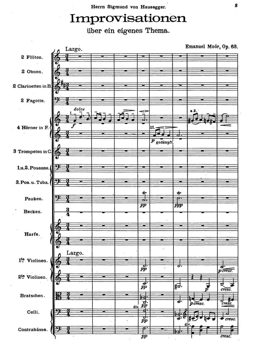 Moór: Improvisationen über ein eigenes Thema, Op. 63