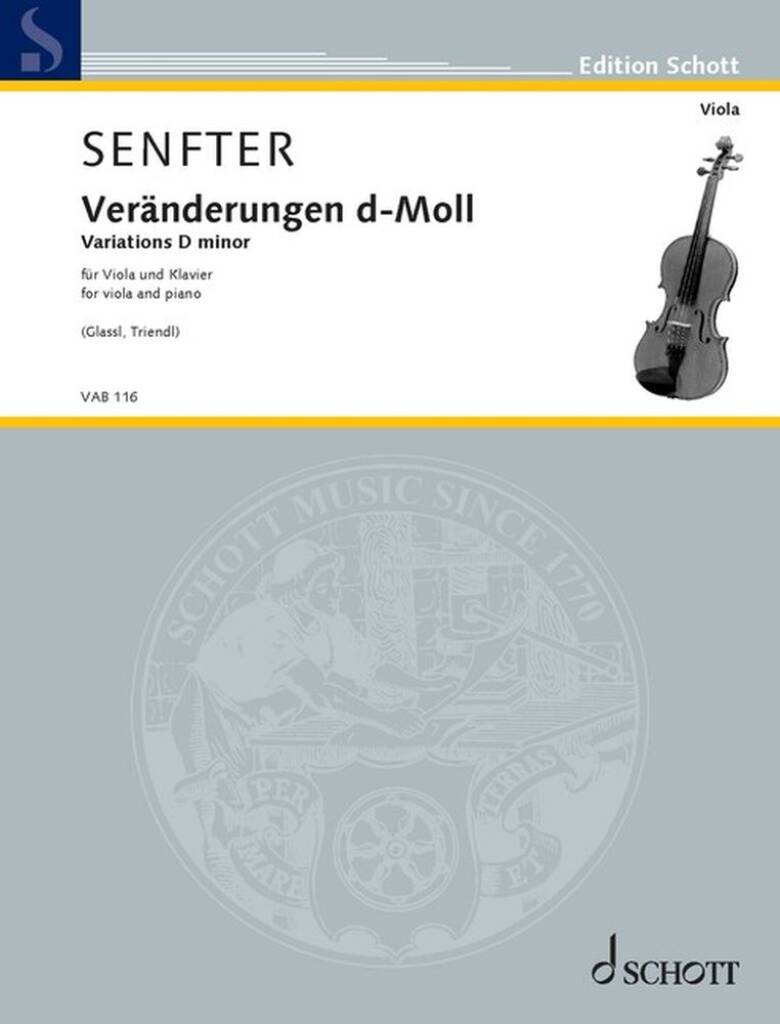 Senfter: Variations in D Minor, Op. 94 (Version for Viola & Piano)