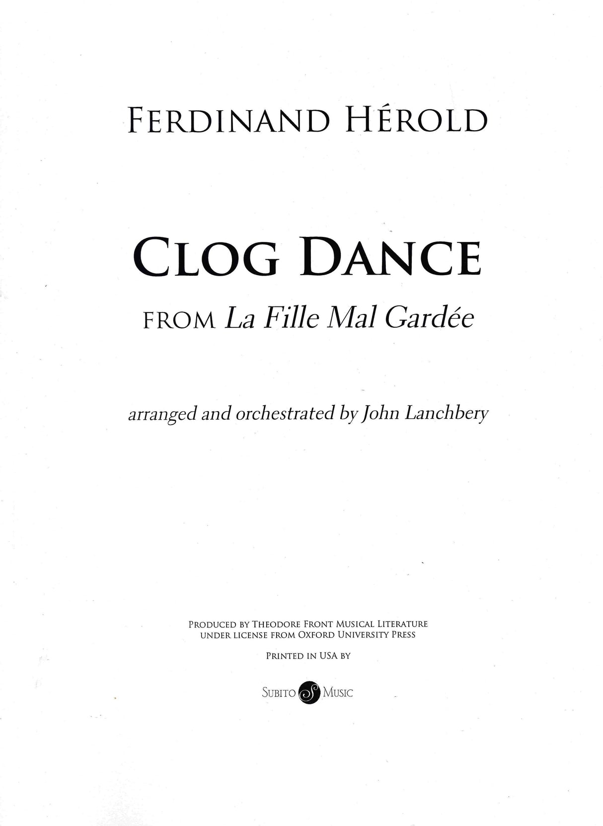 Hérold: Clog Dance (arr. for orchestra)