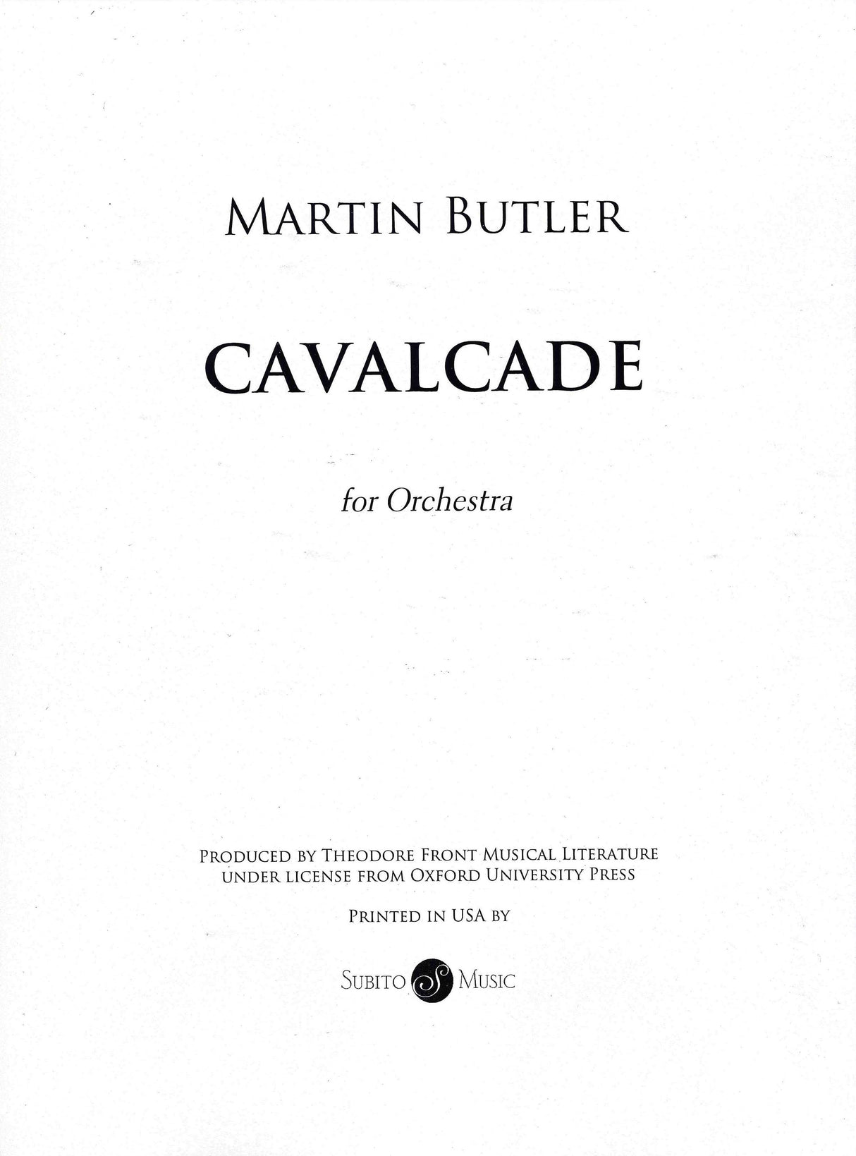 Butler: Cavalcade