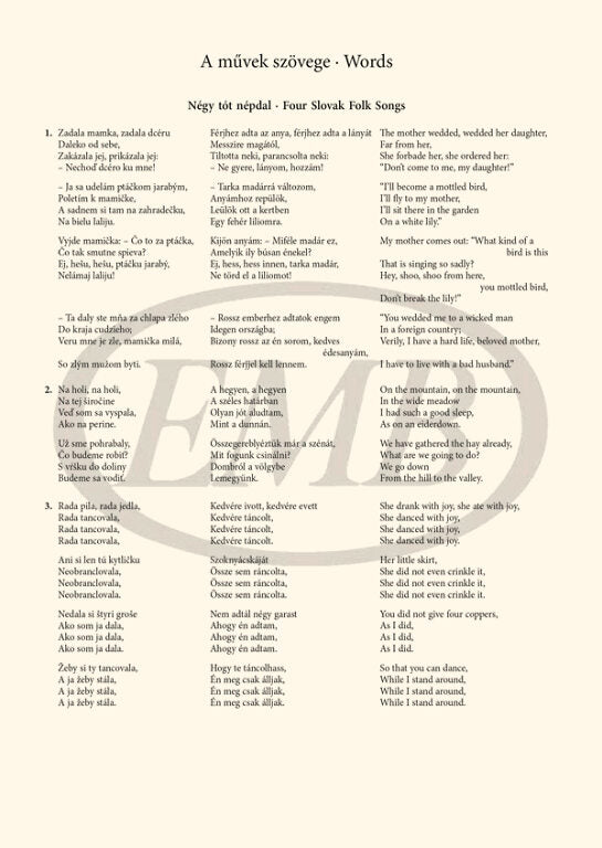 Bartók: Choral Works for Mixed Voices