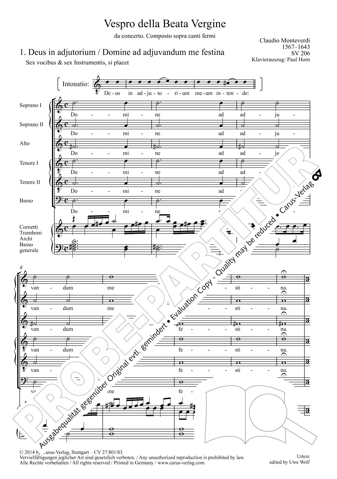 Monteverdi: Vespro della Beata Vergine, SV 206