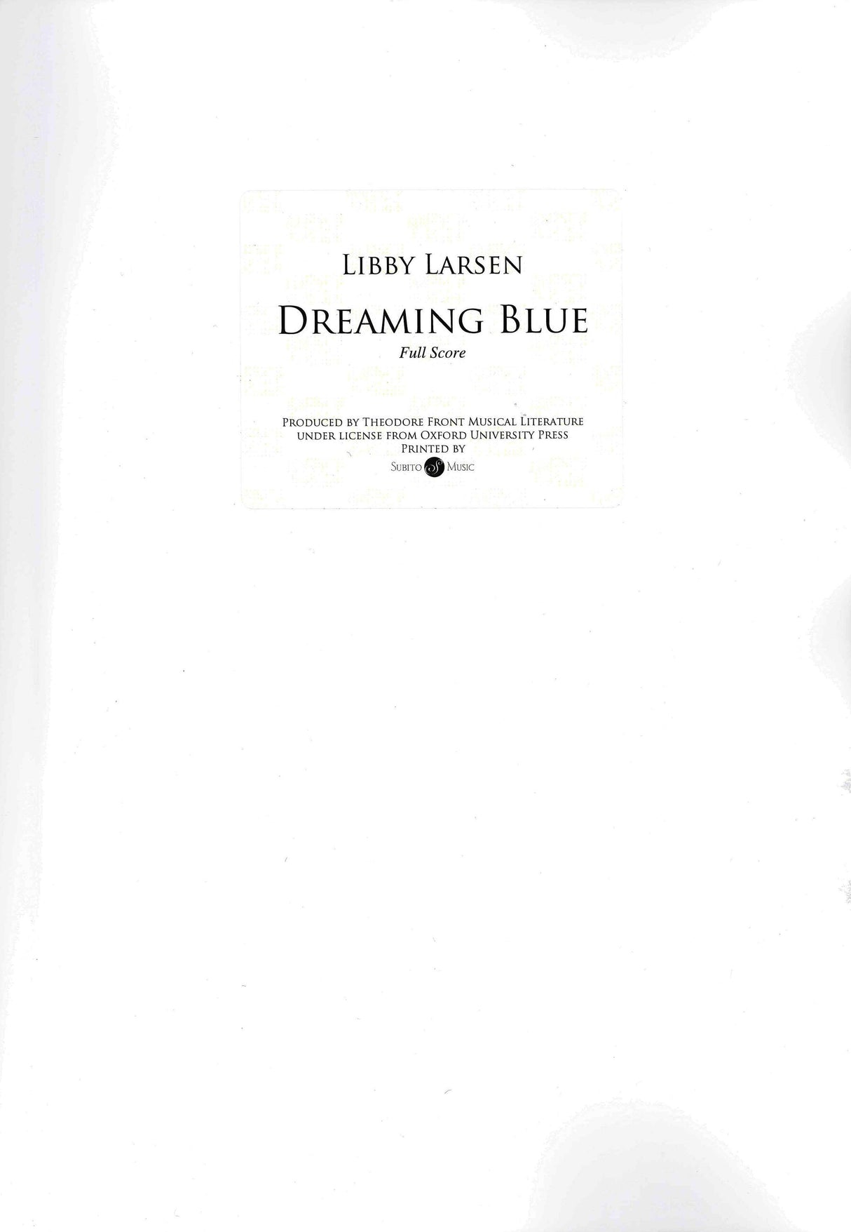 Larsen: Dreaming Blue