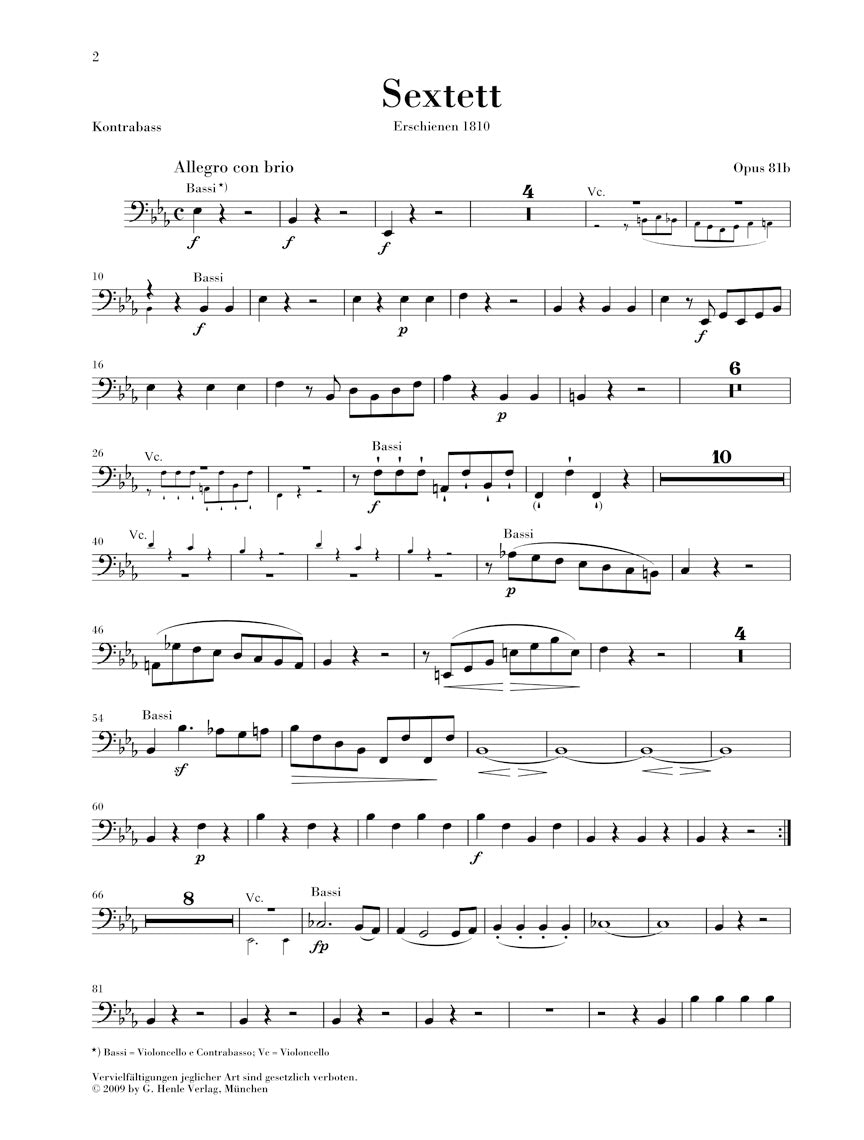 Beethoven: Sextet in E-flat Major, Op. 81b