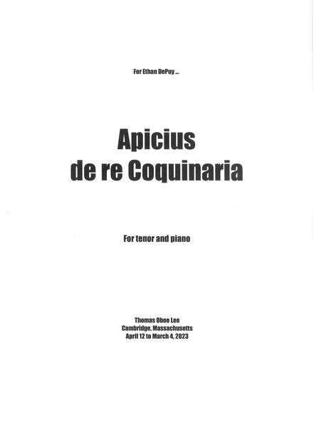 T.O. Lee: Apicius De Re Coquinaria
