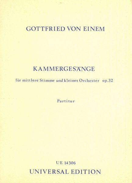 Einem: Kammergesänge, Op. 32