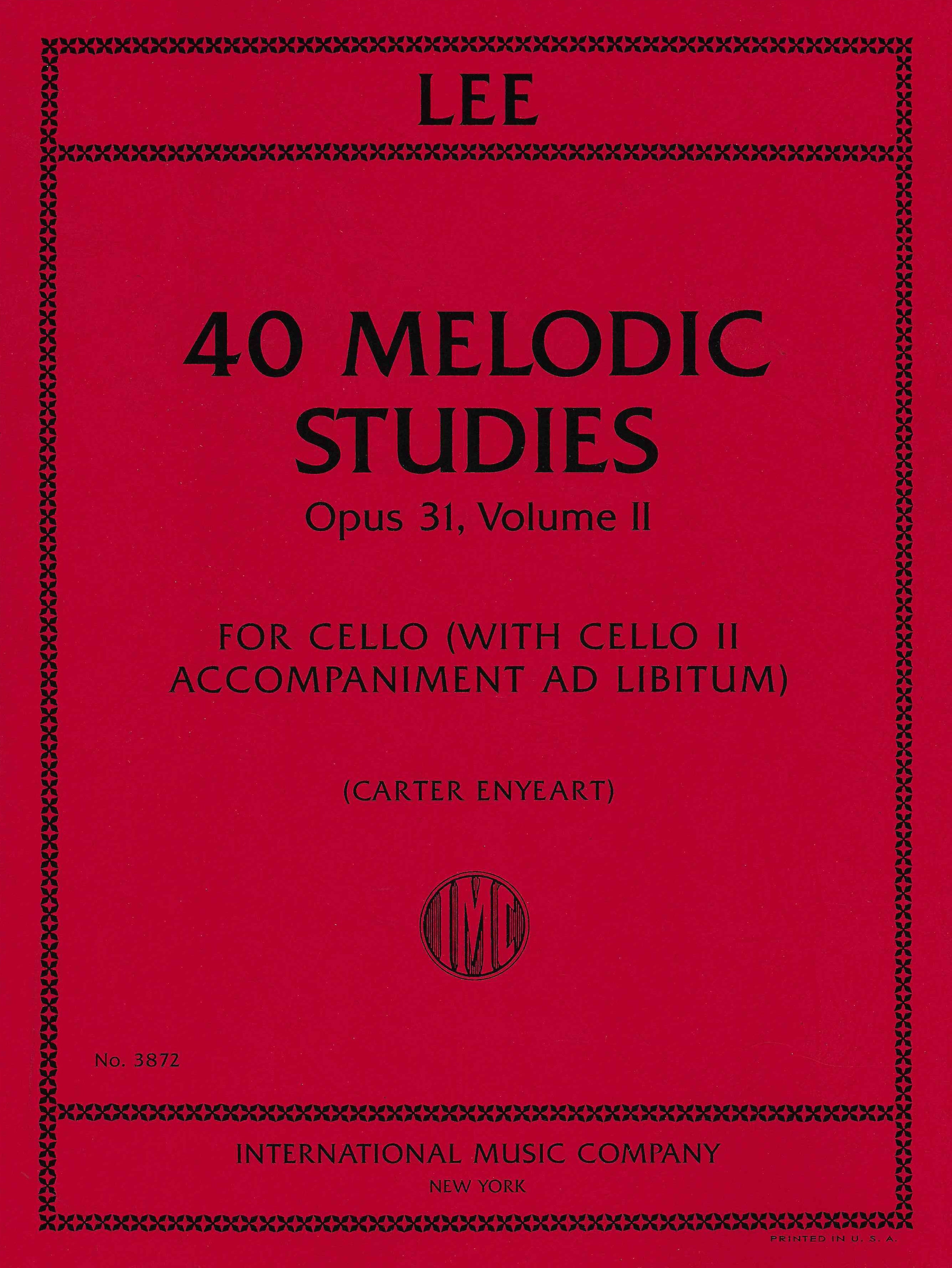 Lee: 40 Melodic Studies, Op. 31 - Volume 2 – Ficks Music