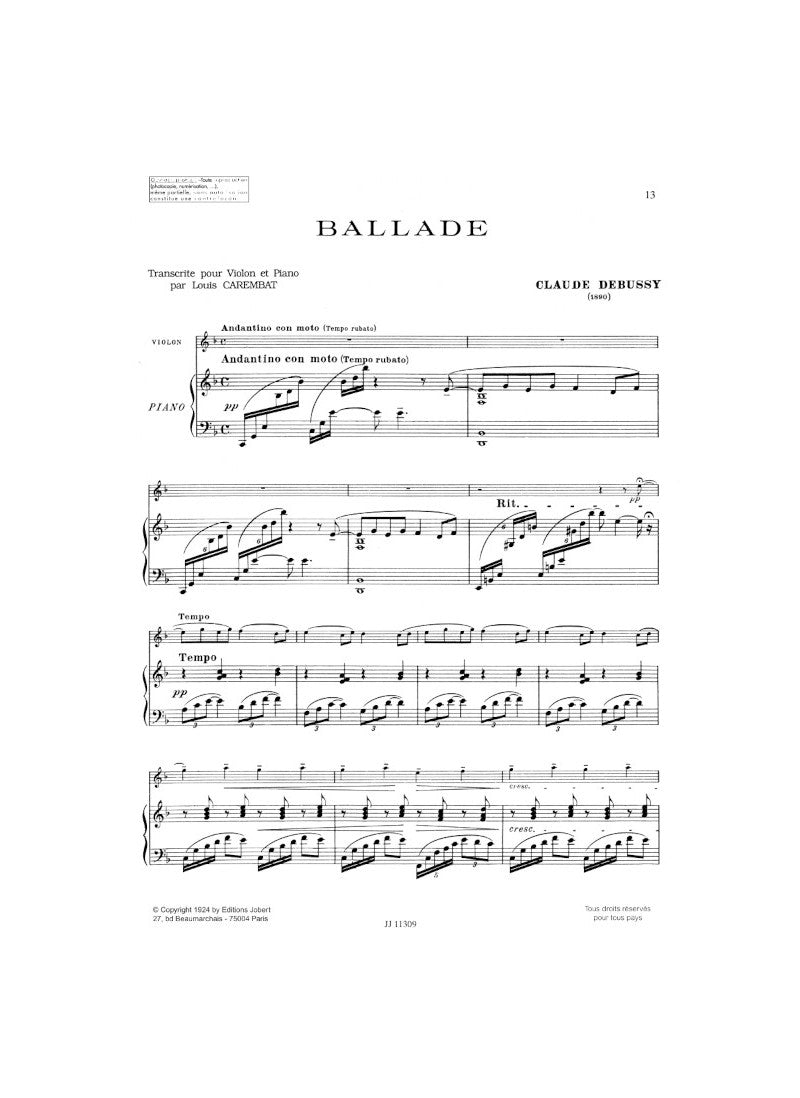 Debussy: Pour le violon