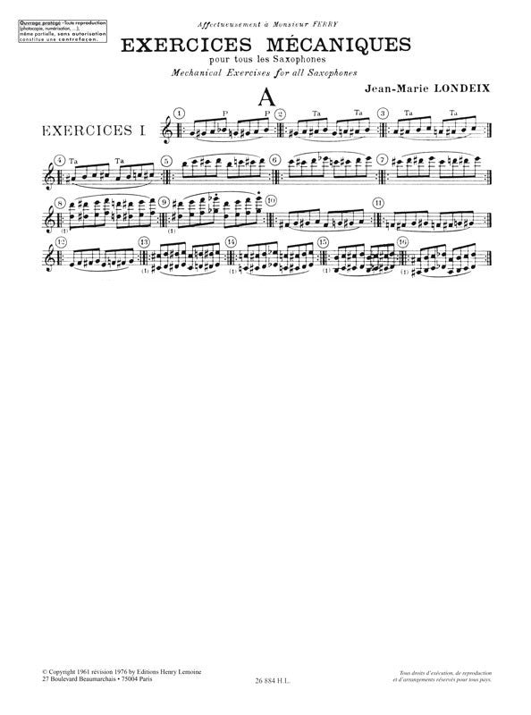 Londeix: Exercices mécaniques - Volume 2