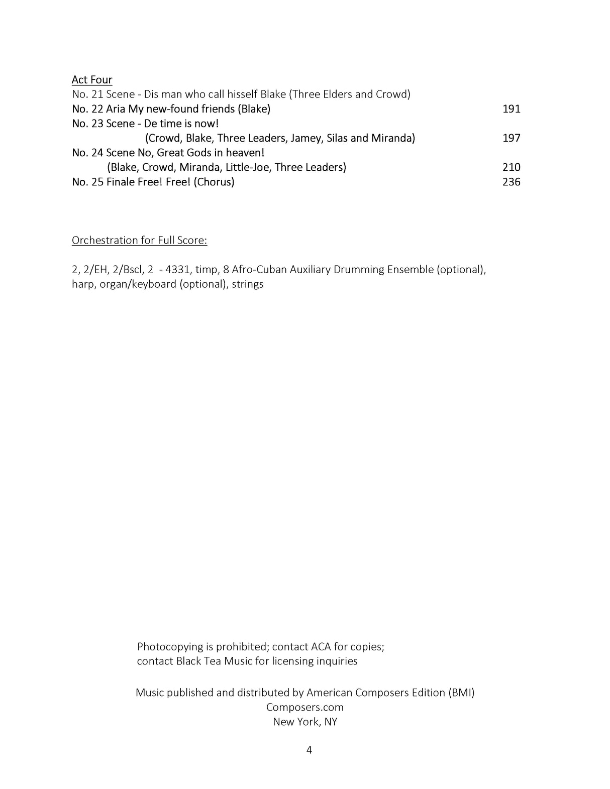 H.L. Adams: Vocal Selections from Blake