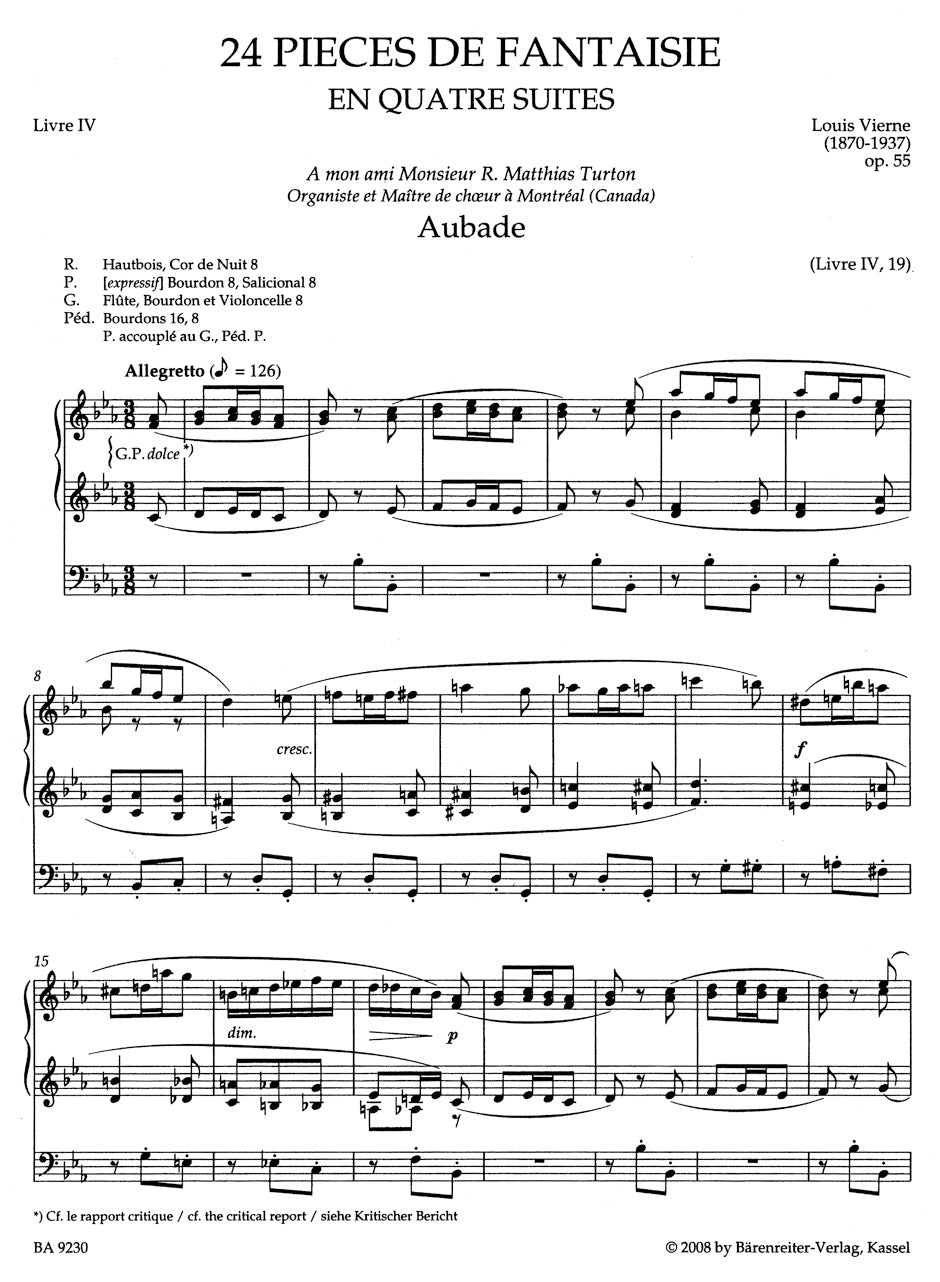 Vierne: Pièces de Fantaisie en quatre suites, Livre IV, Op. 55