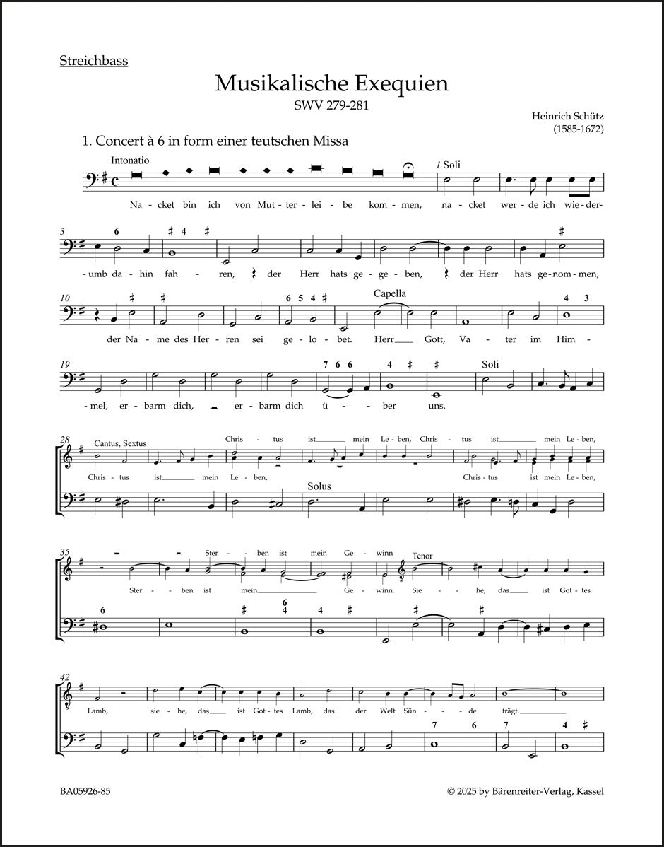 Schütz: Musikalische Exequien