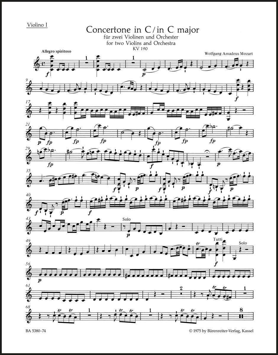Mozart: Concertone for 2 Violins in C Major, K. 190 (186e)