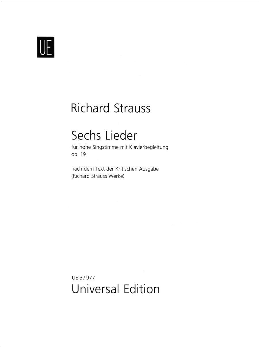 Strauss: 6 Songs, TrV 152, Op. 19