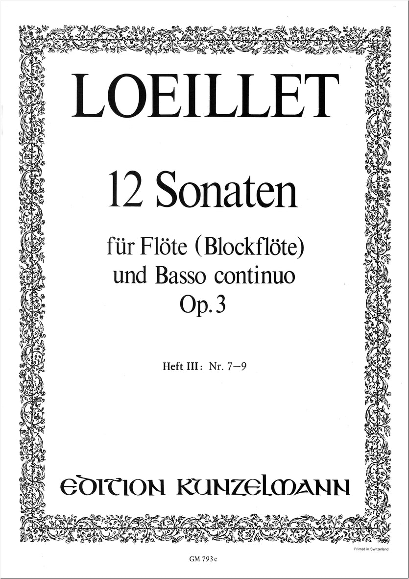 Loeillet: Flute Sonatas, Op. 3 - Volume 3 (Nos. 7-9)