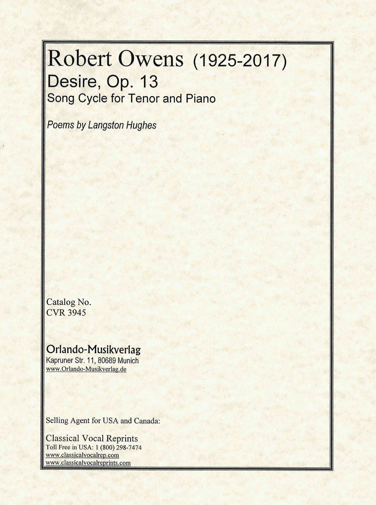 Owens: Desire, Op. 13