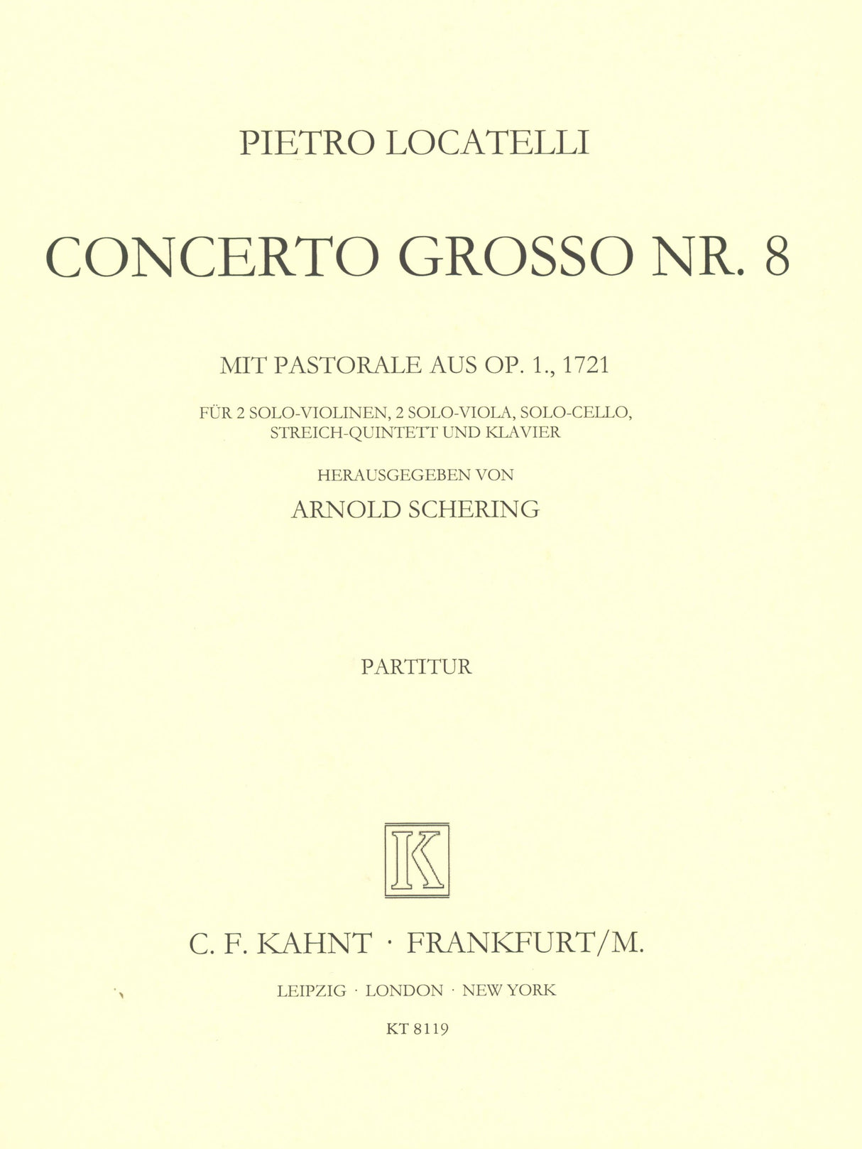 Locatelli: Concerto grosso in F Minor, Op. 1, No. 8