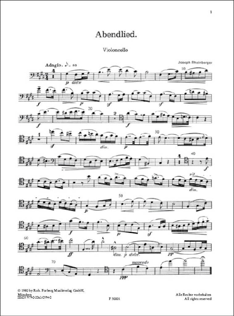 Rheinberger: 3 Pieces, Op. 150 (arr. for cello & organ)