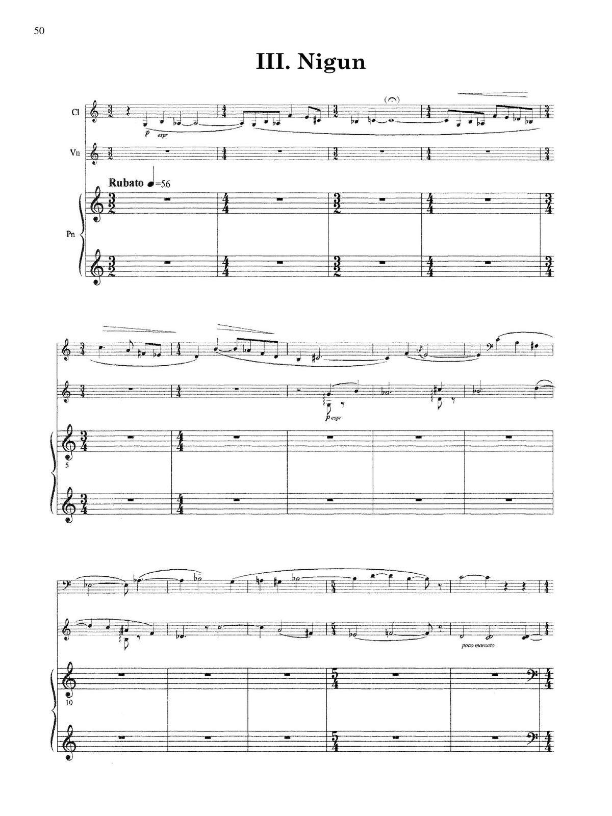 Schoenfeld: Trio for Clarinet, Violin and Piano