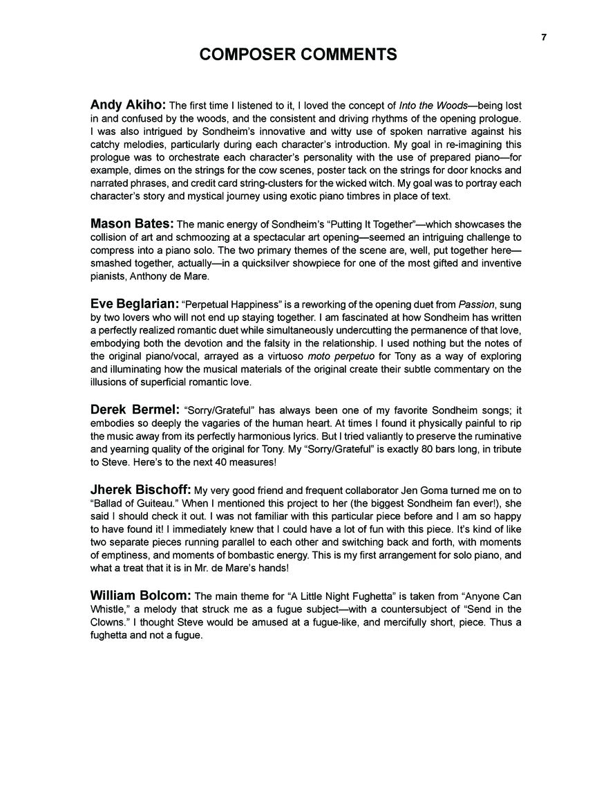 Sondheim: Liaisons – Re-imagining from the Piano