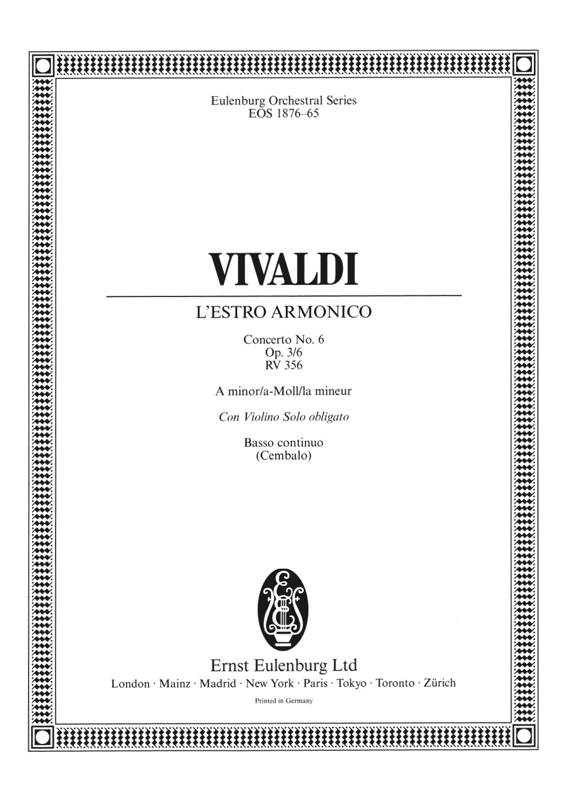 Vivaldi: L'Estro Armonico, RV 356, Op. 3, No. 6