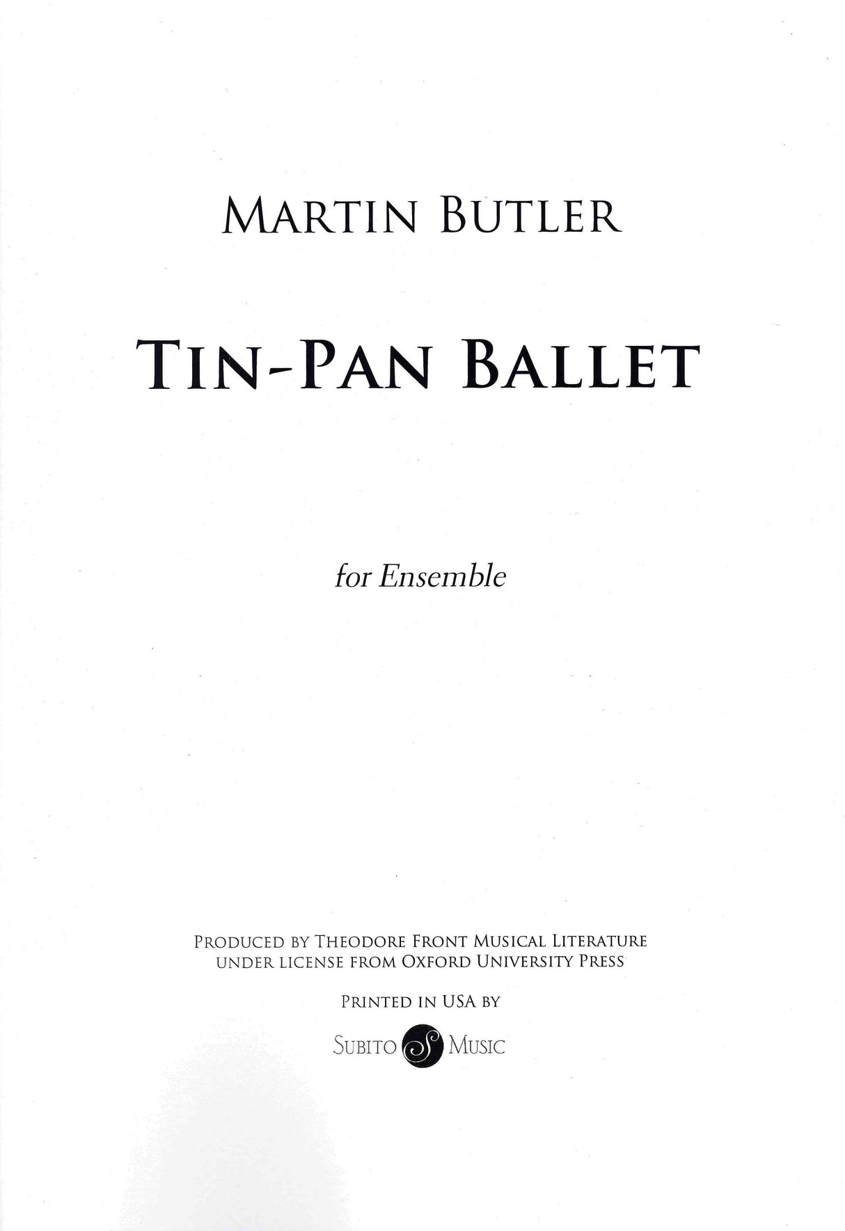 Butler: Tin-Pan Ballet
