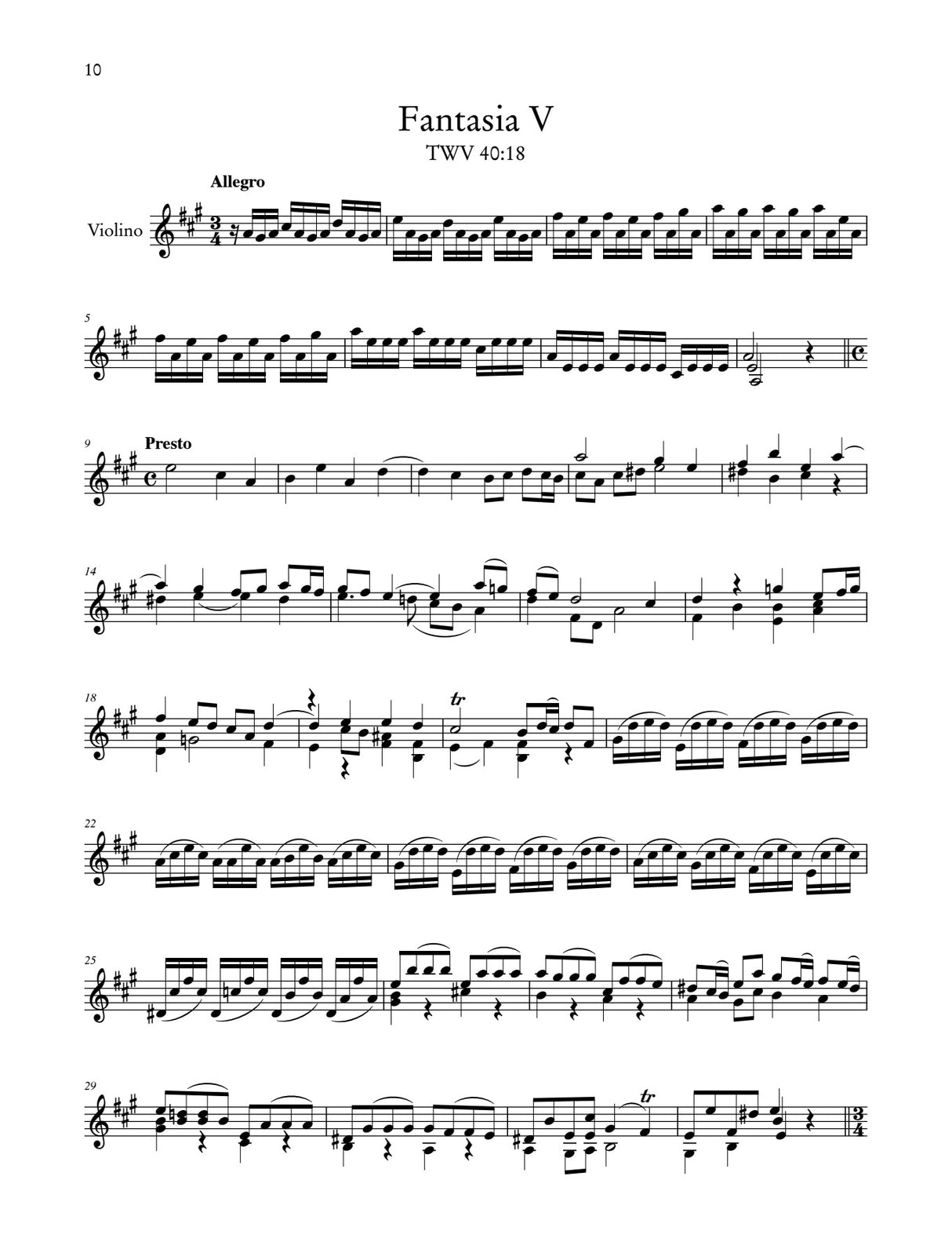 Telemann: 12 Fantasies for Violin without Bass, TWV 40:14-25