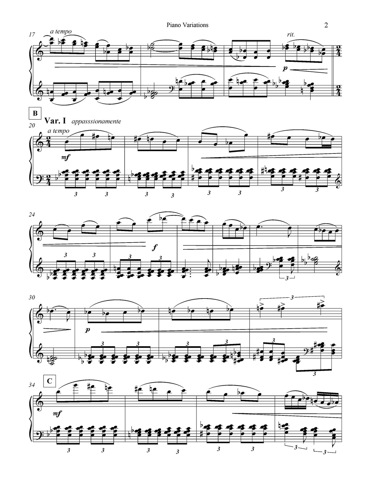 D. Richardson: Piano Variations - Book 1